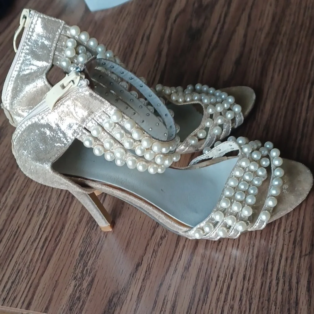 Ma Beicki Ladies Pearl Embellished Wedding Heels, 37, 4